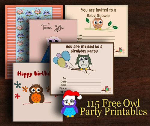 115 free owl party printables